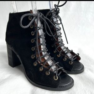 Jeffrey Campbell sandal boots black suede Cors size 6
